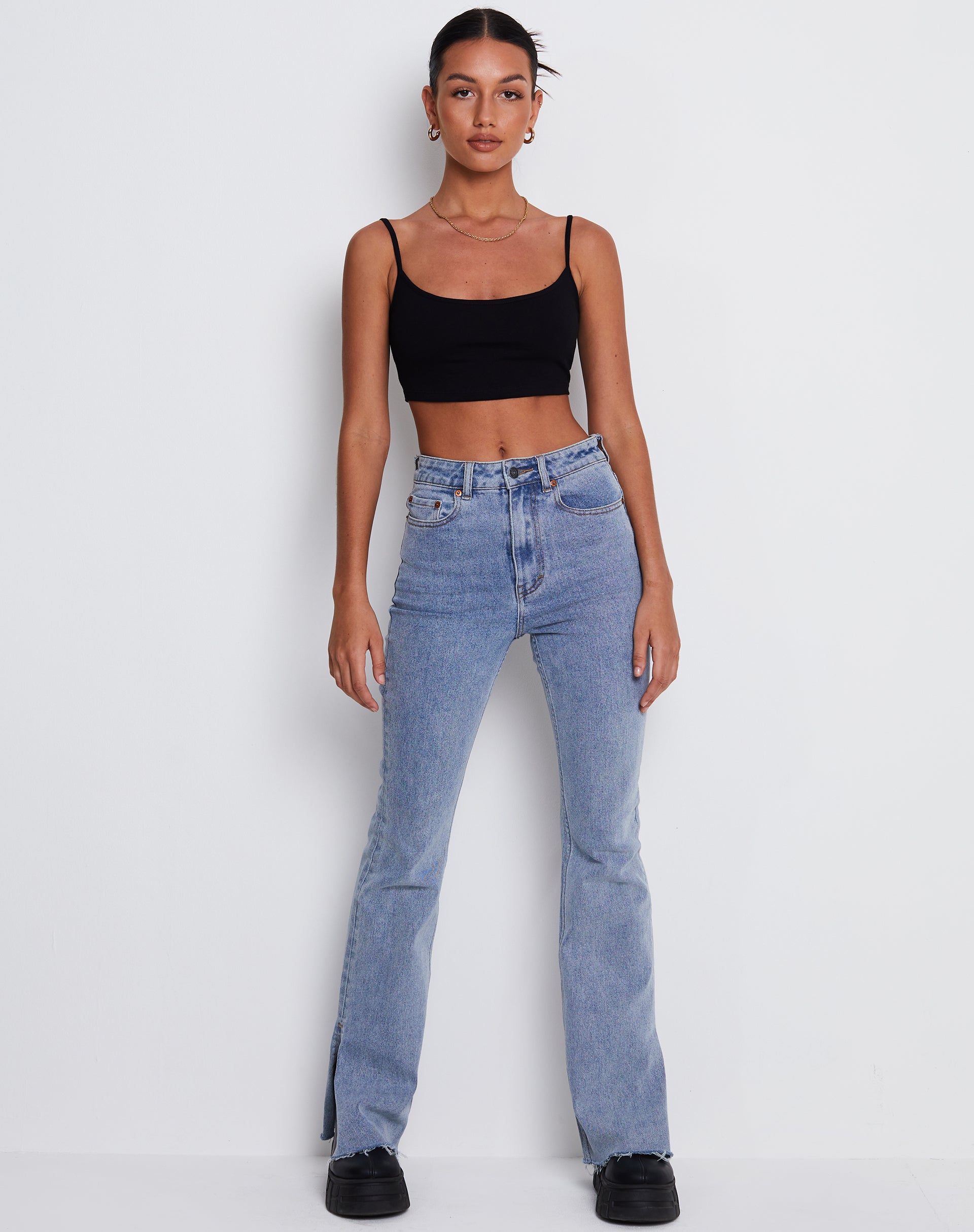 Image de Keenan Crop Top en Lycra Noir