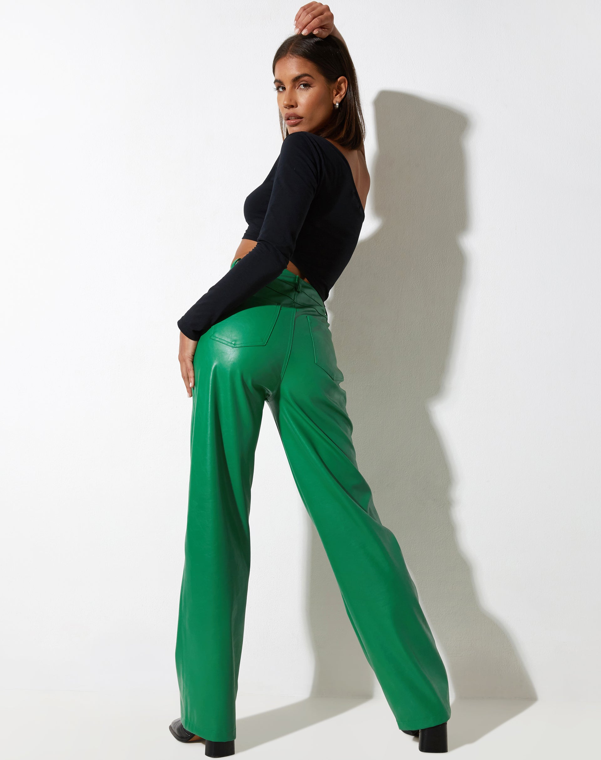 Image du pantalon Zoka en Pu Kelly Green
