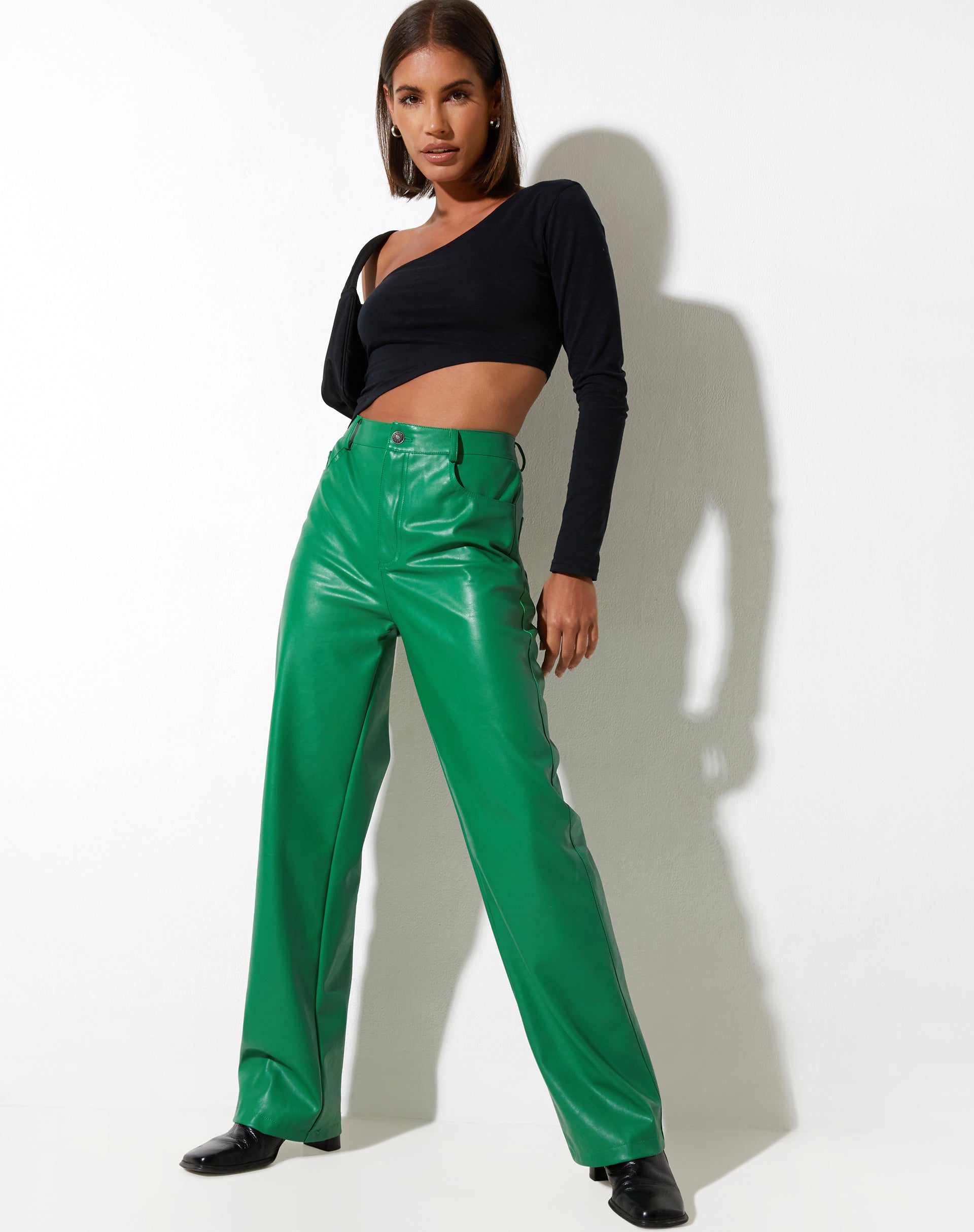 Image du pantalon Zoka en Pu Kelly Green