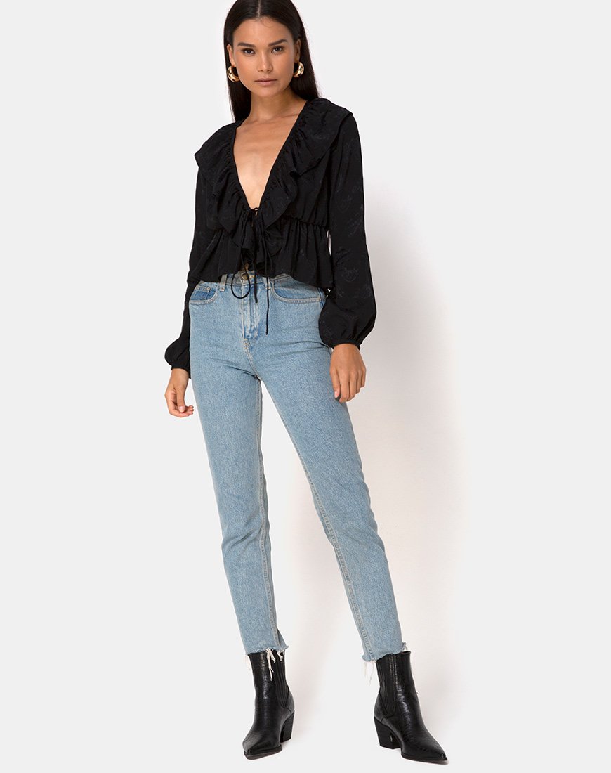 Image de Diar Top en Satin Rose Noir