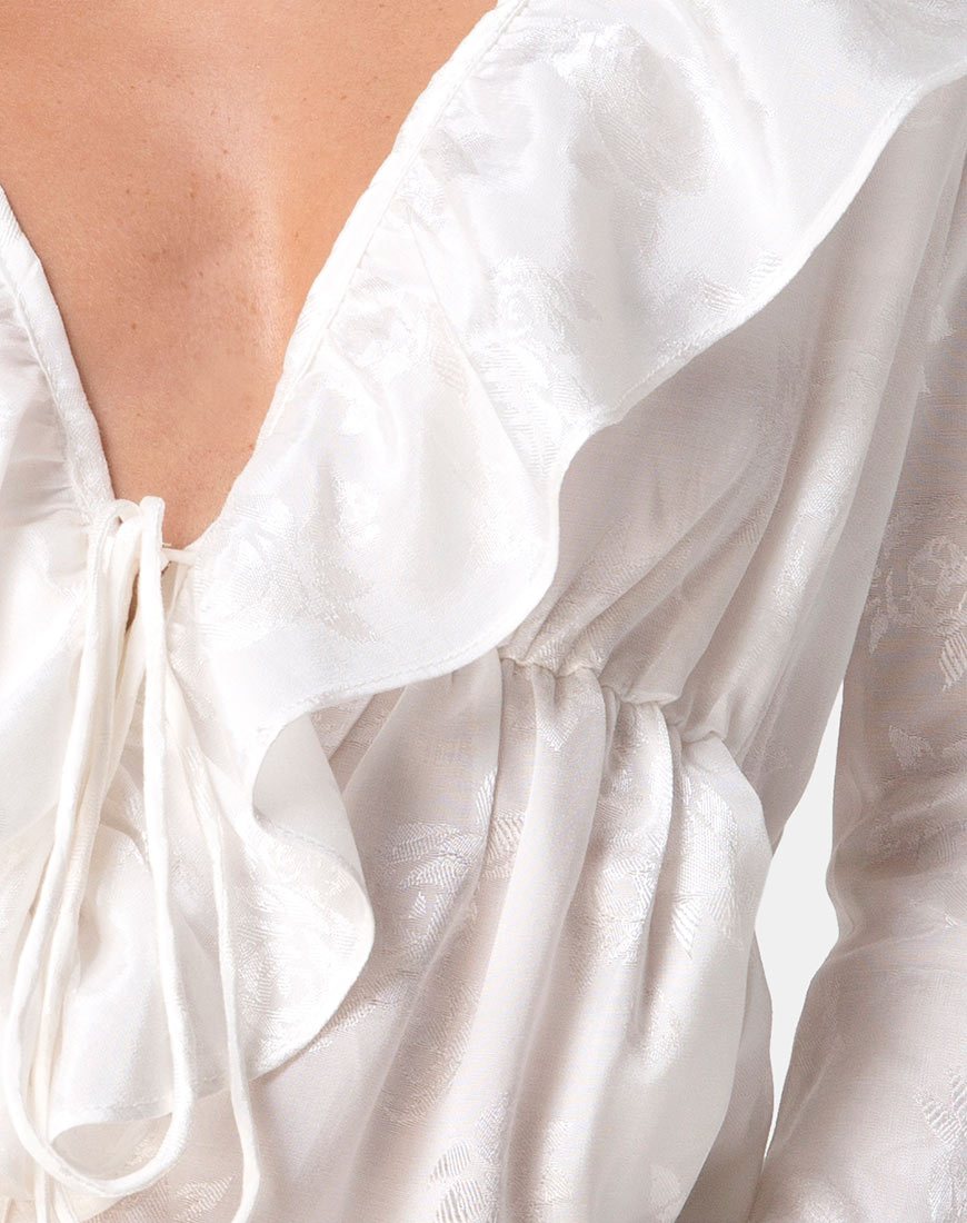 Image de Diar Top en Satin Rose Ivoire