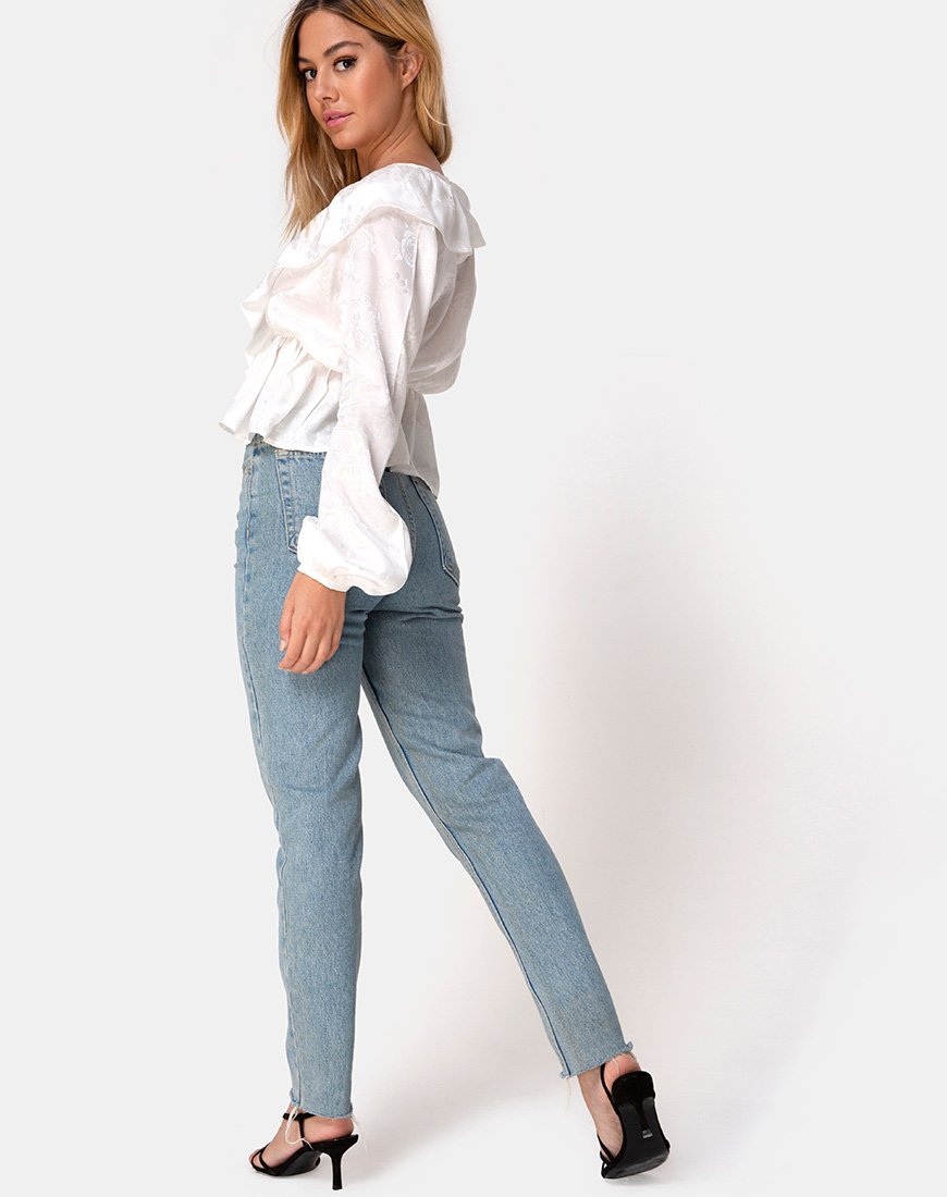 Image de Diar Top en Satin Rose Ivoire
