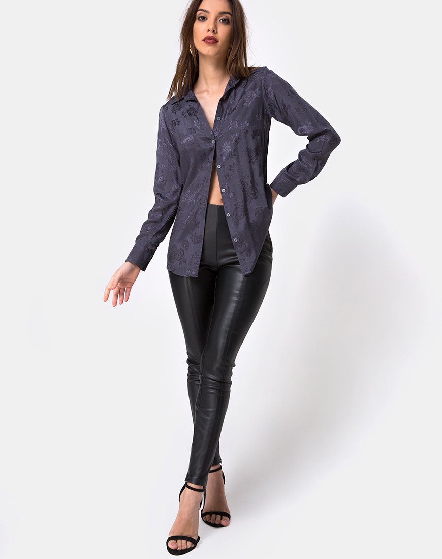 Image de la chemise Dimaris en satin gris rose