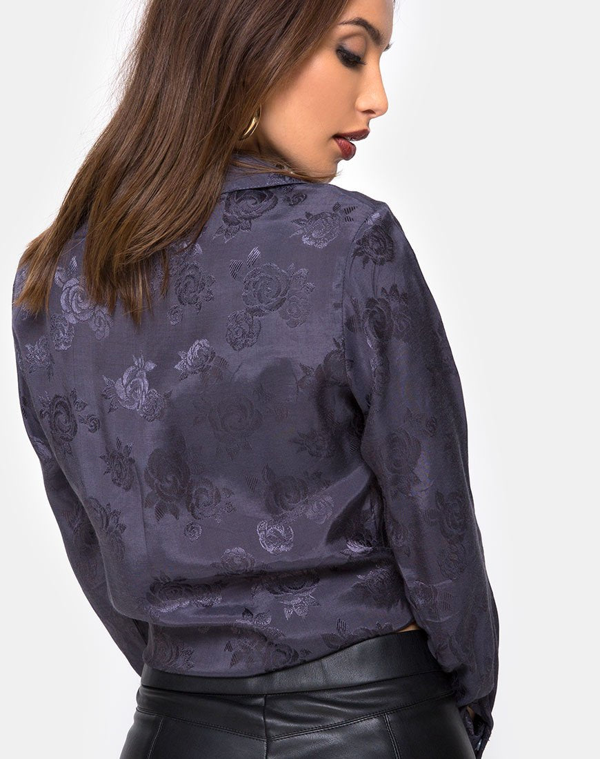 Image de la chemise Dimaris en satin gris rose
