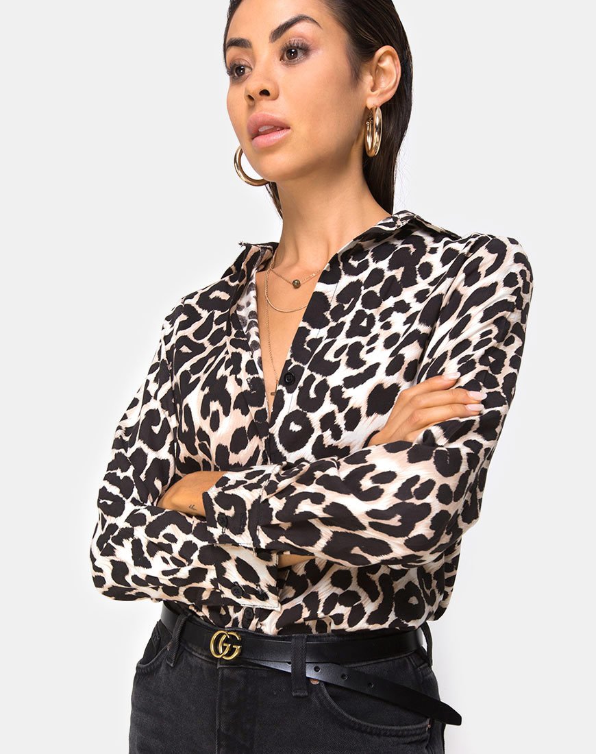 Chemise Dimaris en jaguar surdimensionné