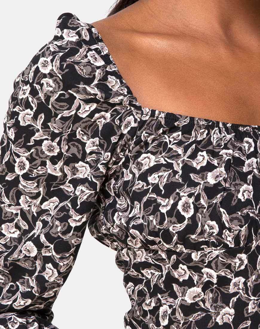 Image de Dimen Crop Top In Wild Tulip Black