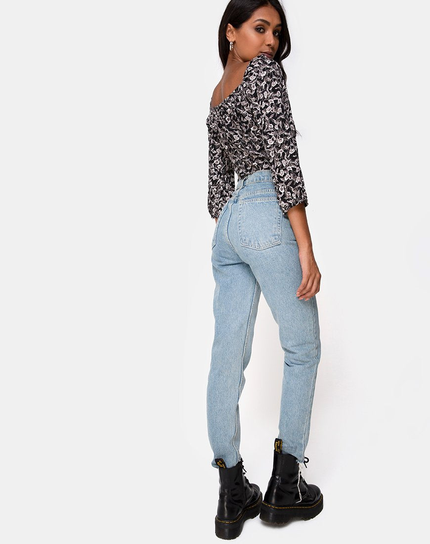 Image de Dimen Crop Top In Wild Tulip Black