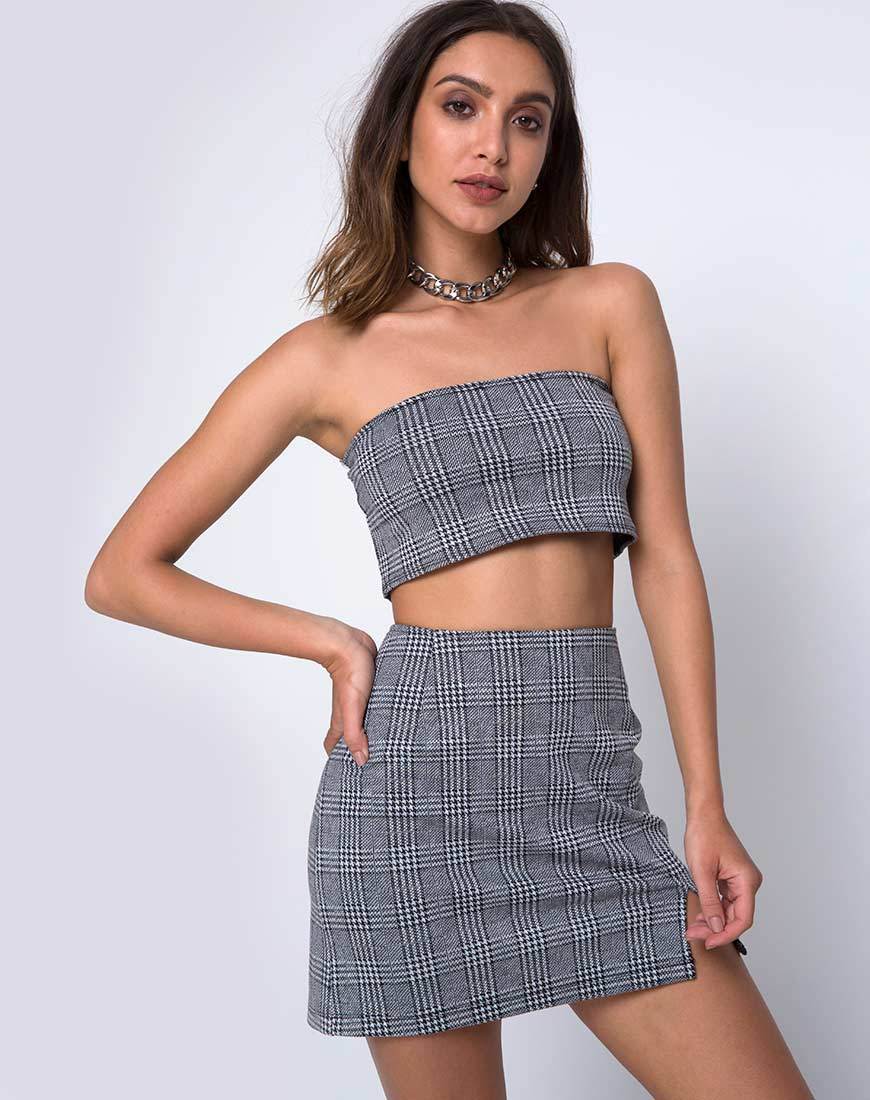 Minijupe Dina, Charles Check Grey