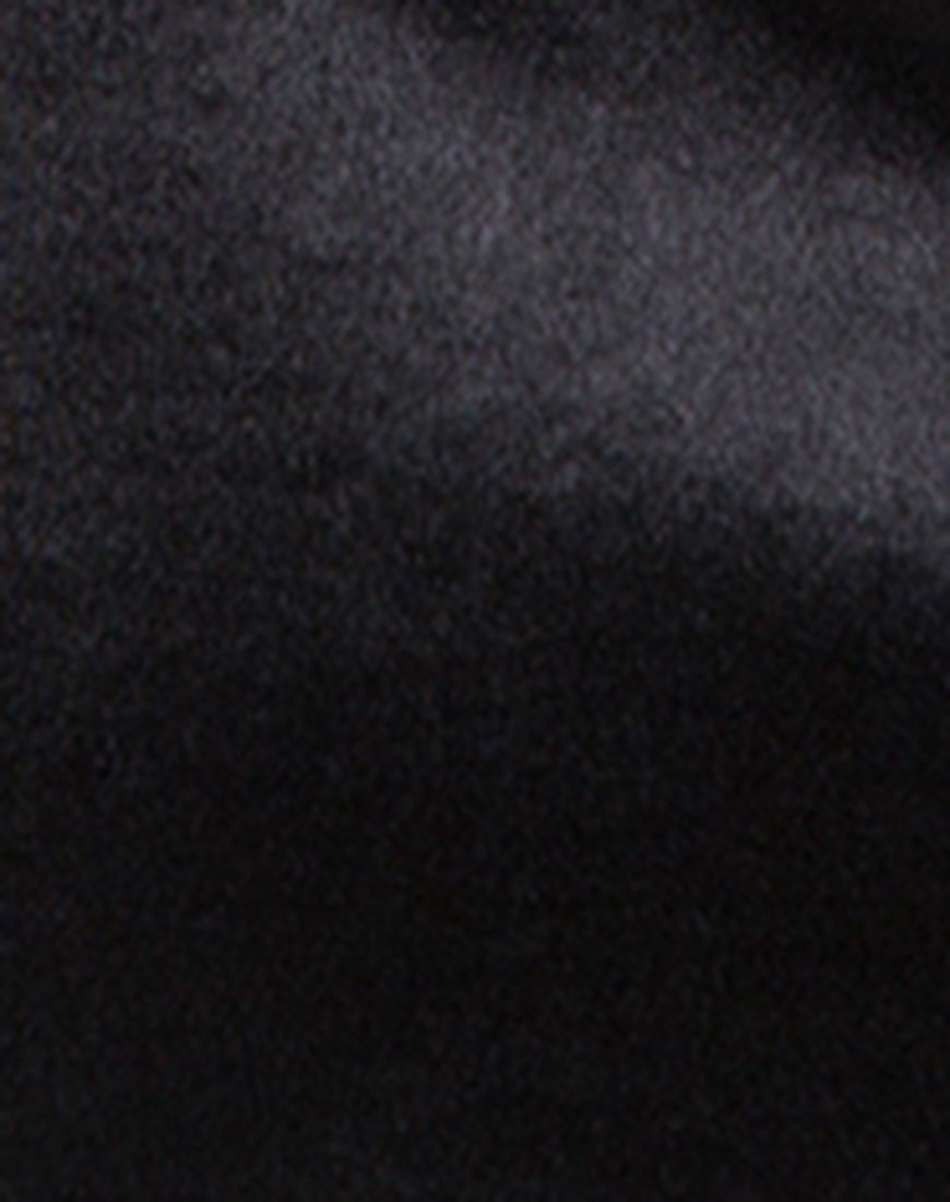 Image de la mini-jupe Dina en satin spandex noir