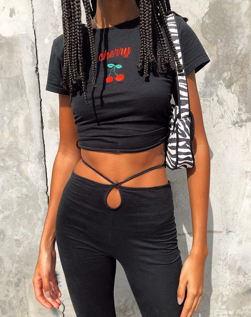Image de Doga Crop Top in Black Cherry Embro