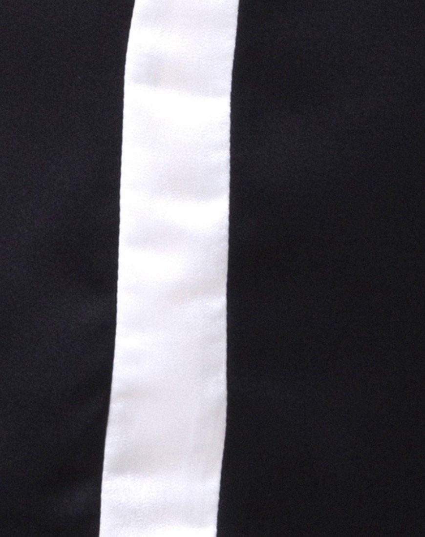 Image of Dore T-Shirt Dress in Black with Ivory Stripe