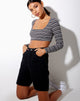 Image de Adea Crop Top en noir, gris et blanc