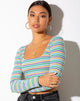 Image de Adea Crop Top in Rib Green Purple and Yellow by Motel