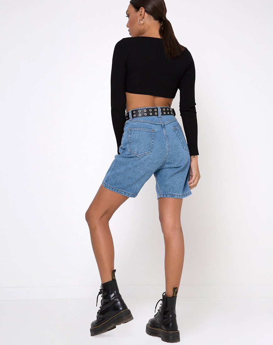 Image de Drea Crop Top in Rib Black