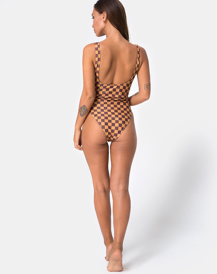Image de Drela Swimsuit in Mocha Checker