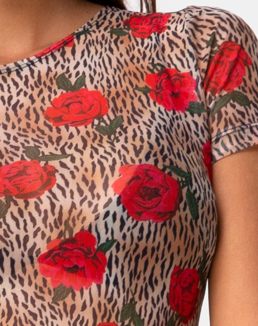 Image of Whitney Bodycon Dress in Tiger Rose