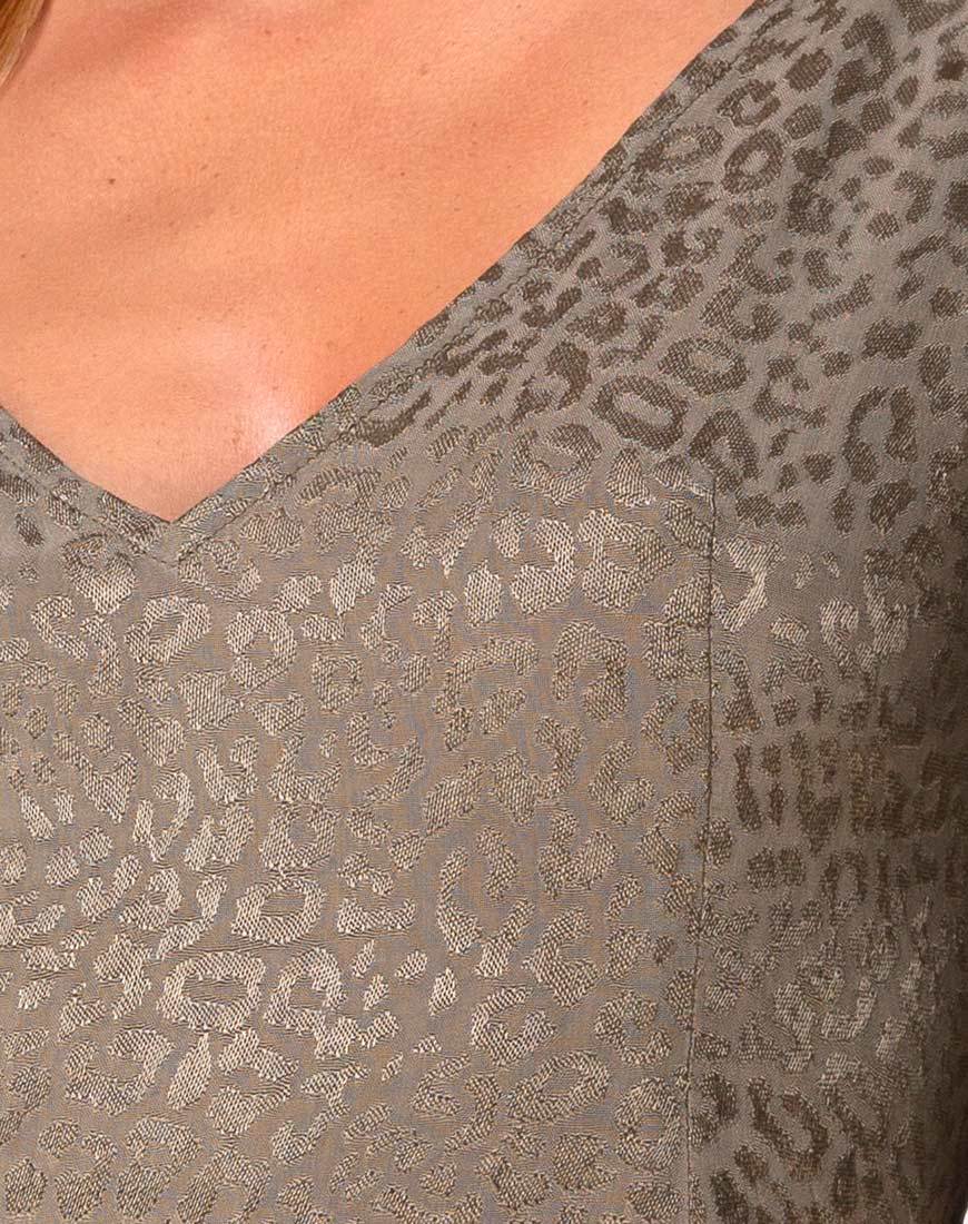 Image de la Mini robe Dumia en satin Cheetah Silver Grey