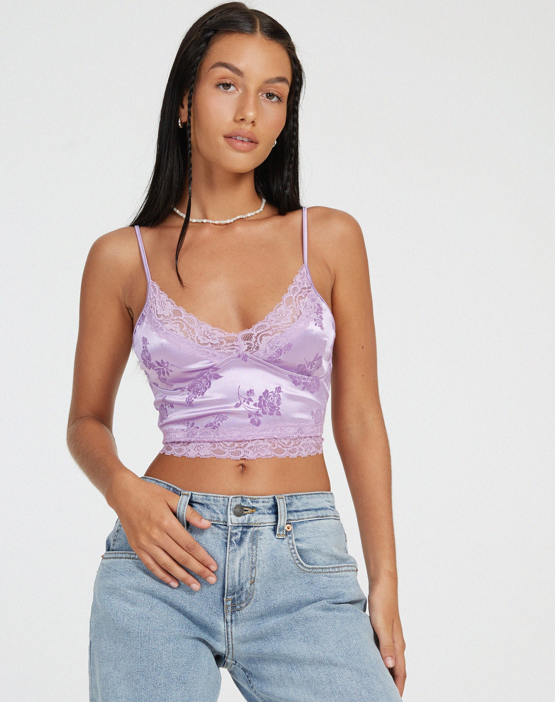 image de Dyrana Crop Top in Rose Flock Lilac