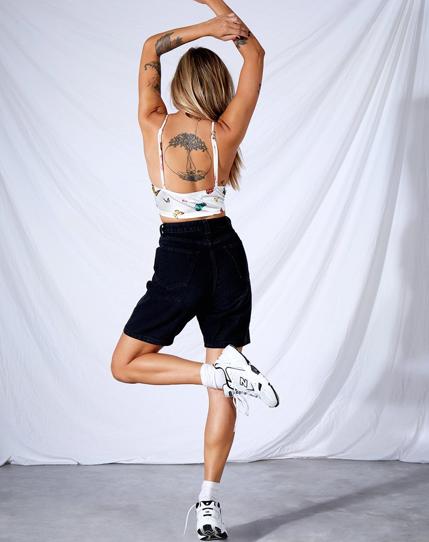Image de Veila Crop Top in Cream Butterfly
