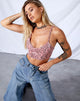 Image de Dyla Crop Top en PU Snake Pink