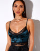 Image de Dyrana Crop Top in Rose Flock Forest Green
