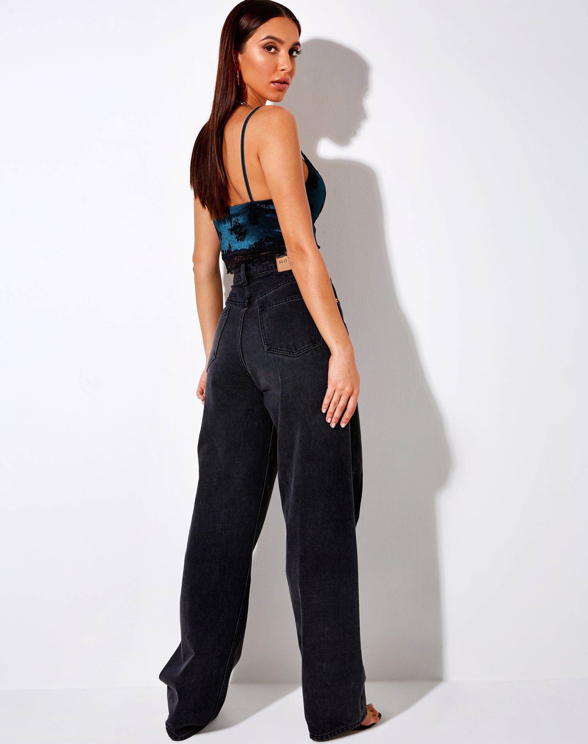 Image de Dyrana Crop Top in Rose Flock Forest Green