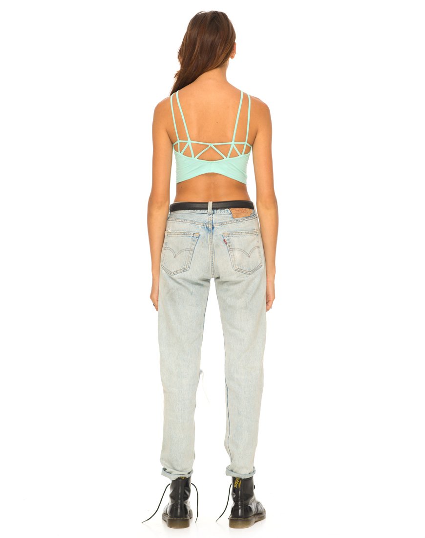 Image de Motel Early Strappy Crop Top in Mint