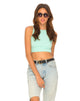 Image de Motel Early Strappy Crop Top in Mint