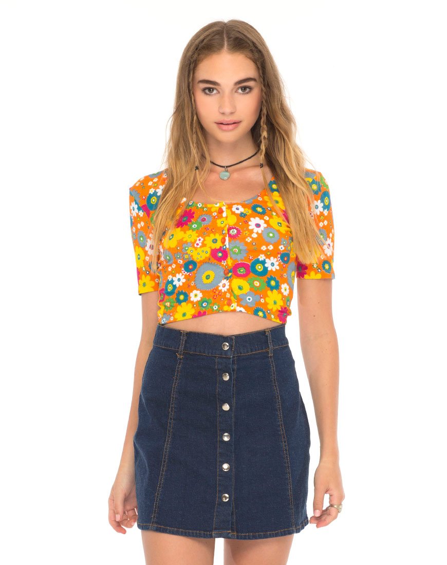 Image de Eclat Crop Top in Playtime Floral Orange