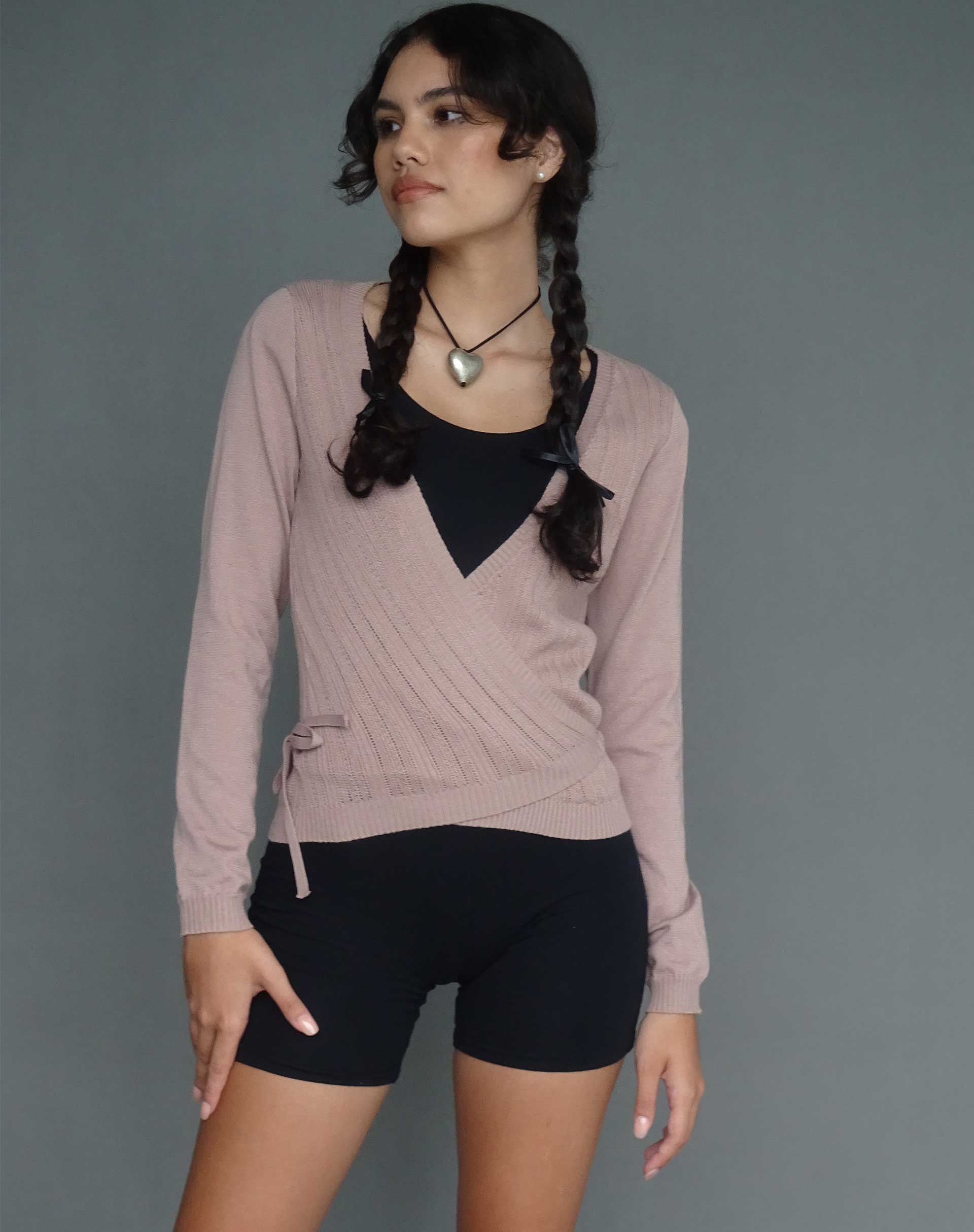 Image de Edelie Wrap Cardigan in Blush
