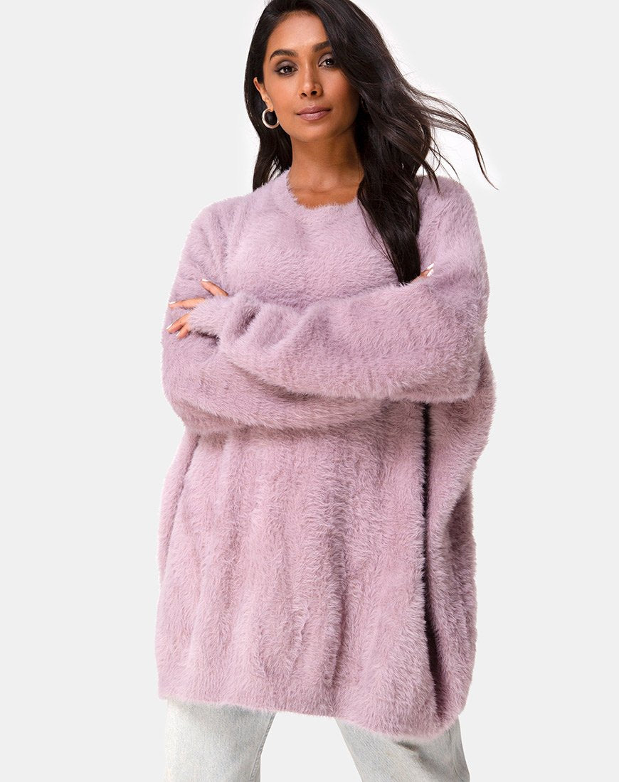 Pull Edgen en tricot mauve