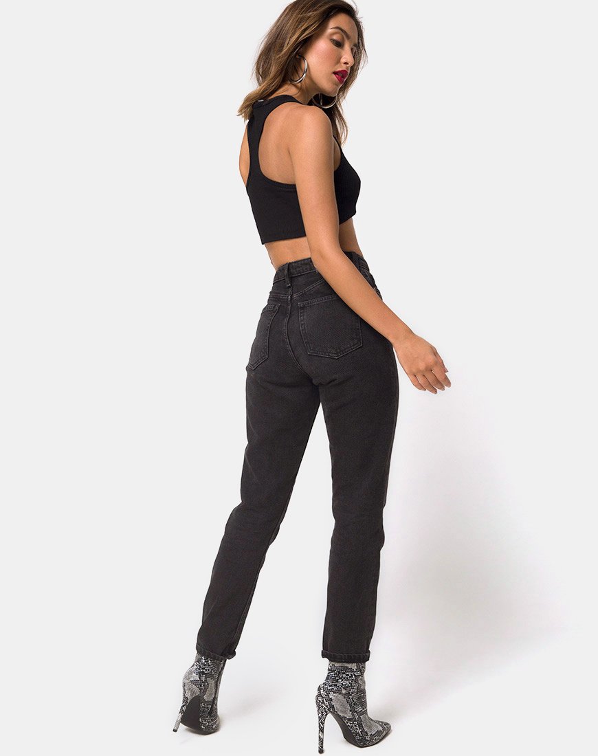 Image de Edina Crop Top in Rib Black