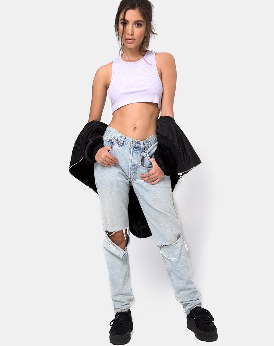 Image de Edina Crop Top Rib Lilac