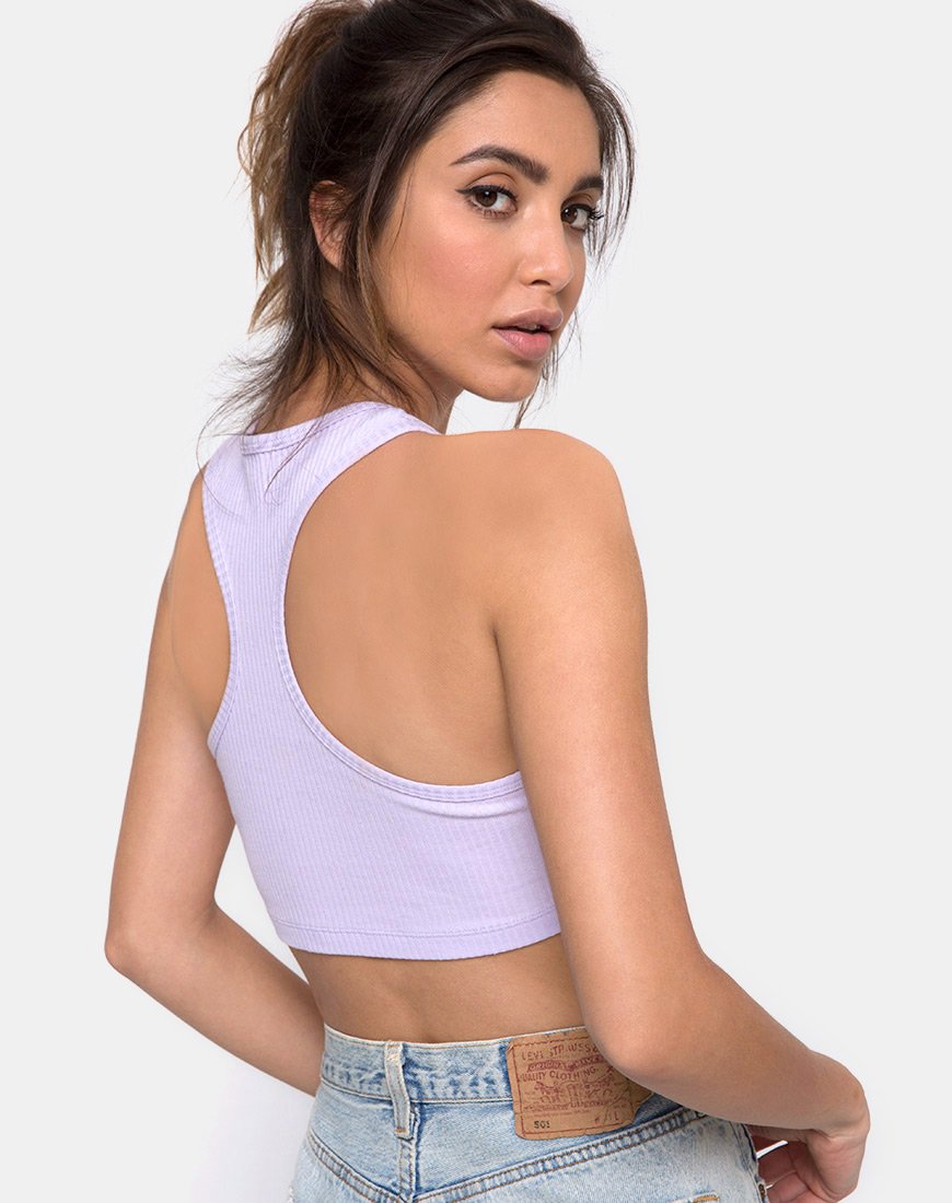 Edina Crop Top Rib Lilas