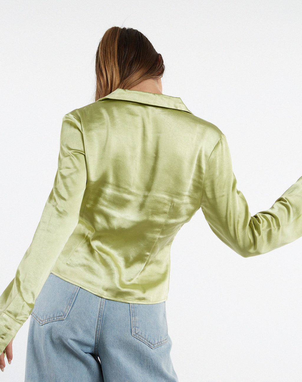 Chemise Edzia en satin Nile Green