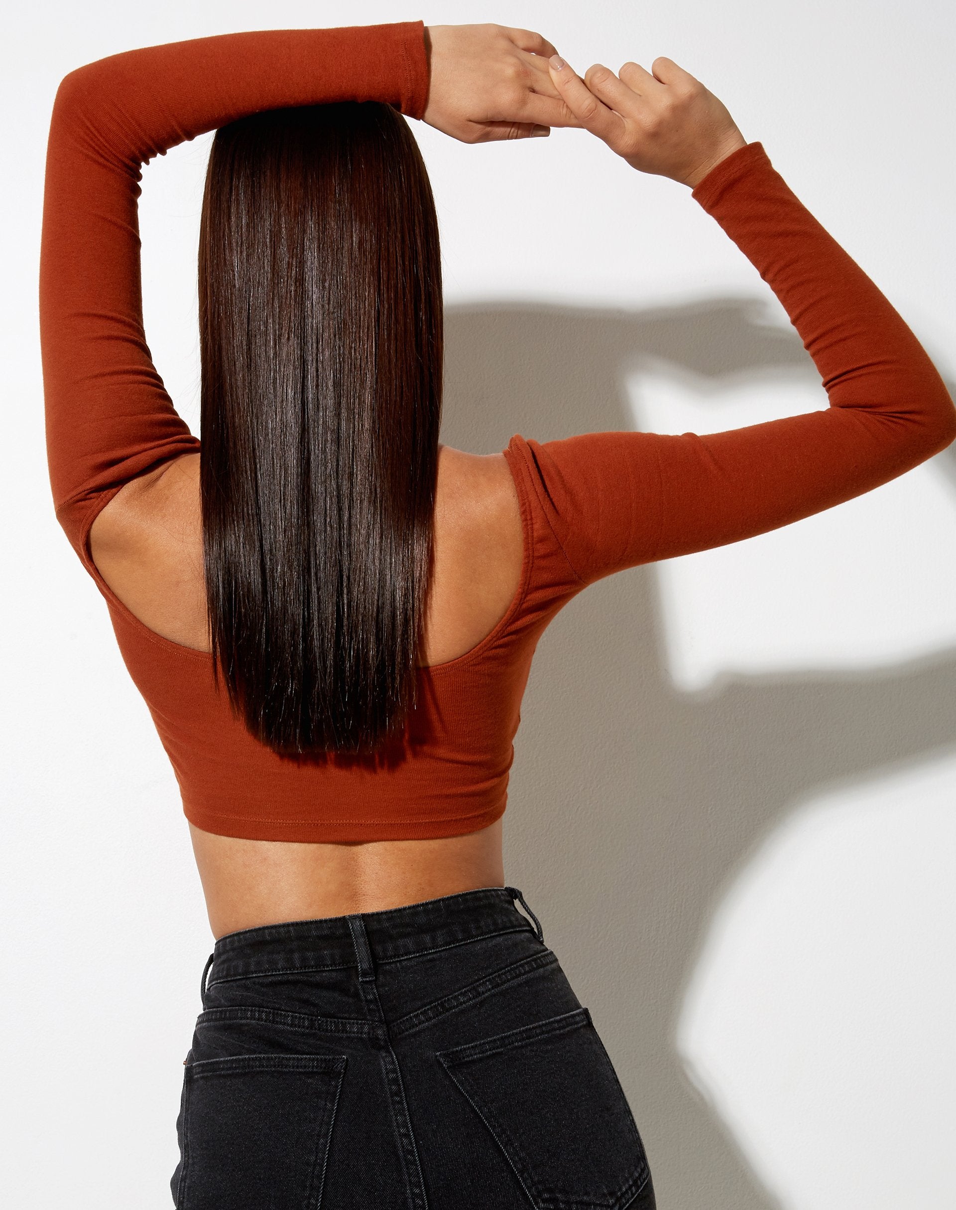 Image de Elcaca Crop Top in Rib Bombay Brown