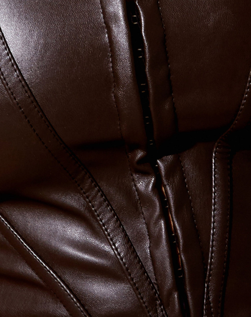 Elci Corset Top en PU chocolat noir
