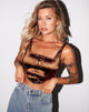 Image de Elci Corset Top en Satin Spandex Brown