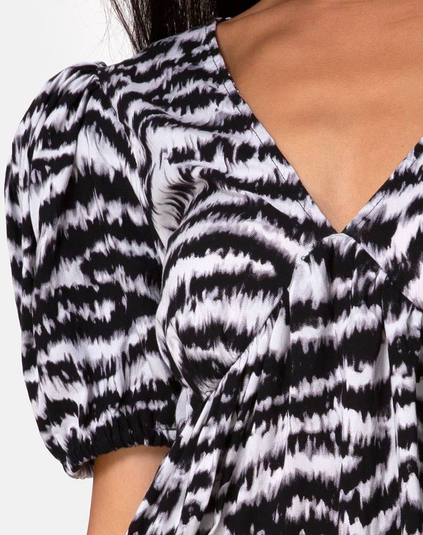 Image de la robe Elcia en gris goutte d'eau animal