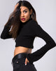 Image de Elena Crop Top in Rib Knit Black