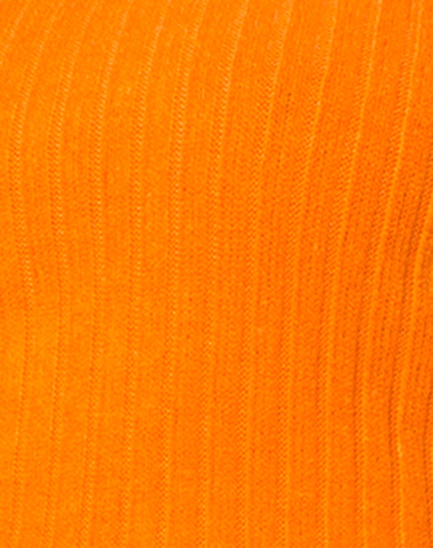 Image de Elena Crop Top en tricot côtelé Orange