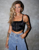 Image de Elicia Crop Top in Black Rose Flock