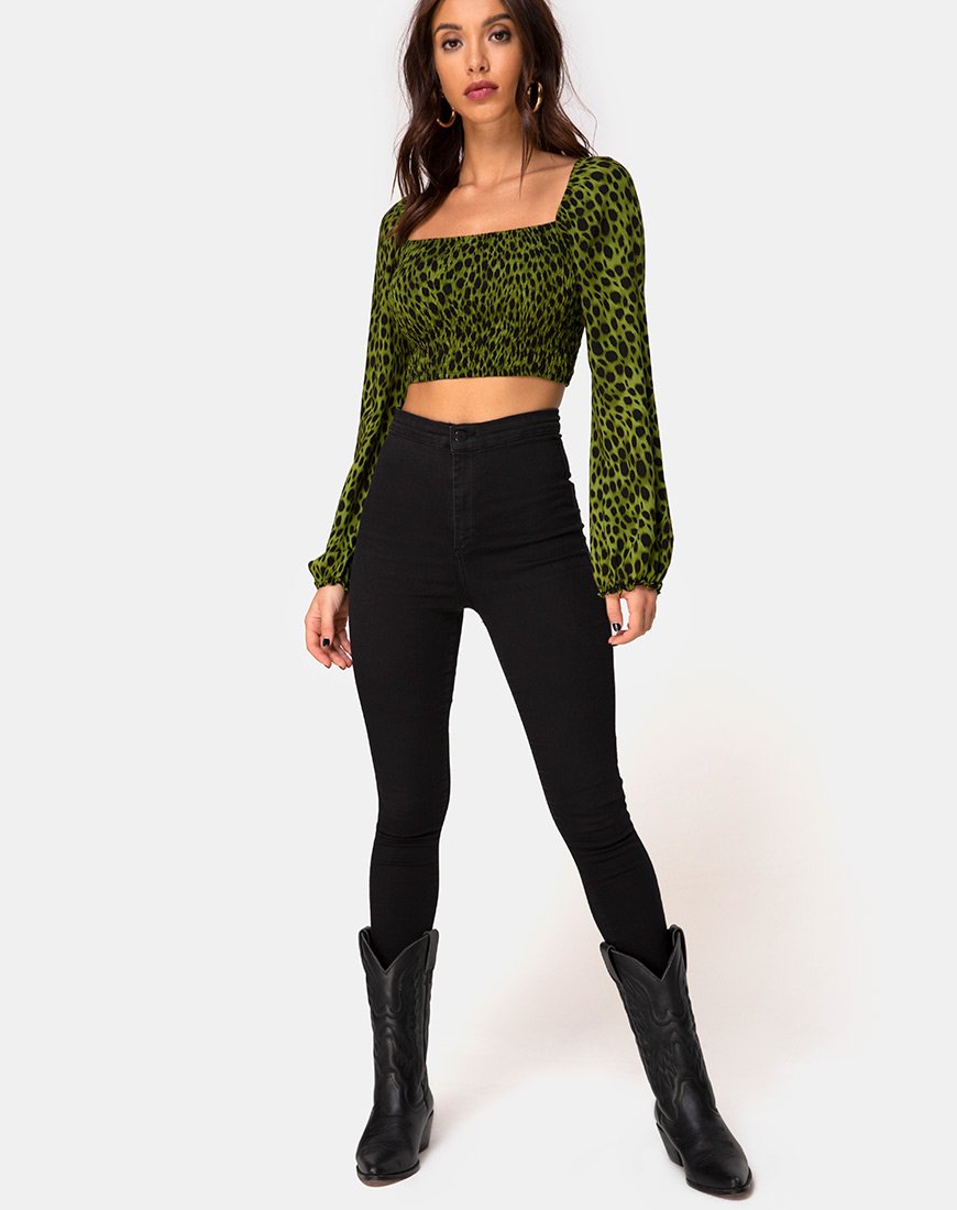 Image de Elina Top in Cheetah Khaki