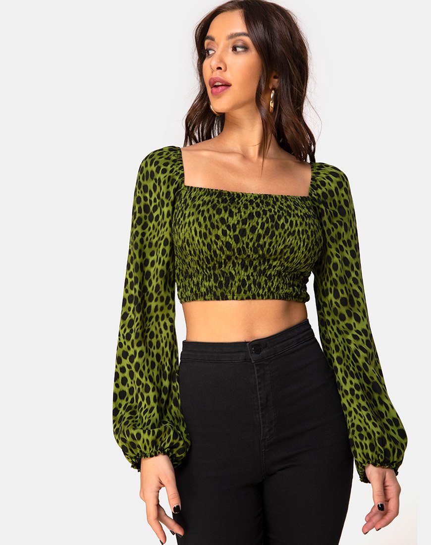 Image de Elina Top in Cheetah Khaki