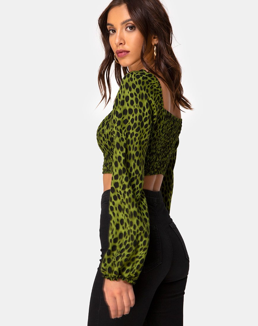 Image de Elina Top in Cheetah Khaki