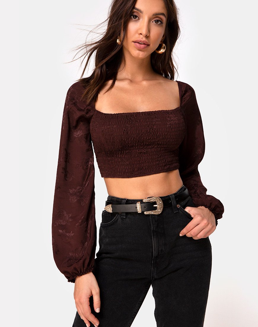 Image de Elina Top in Satin Rose Cocoa
