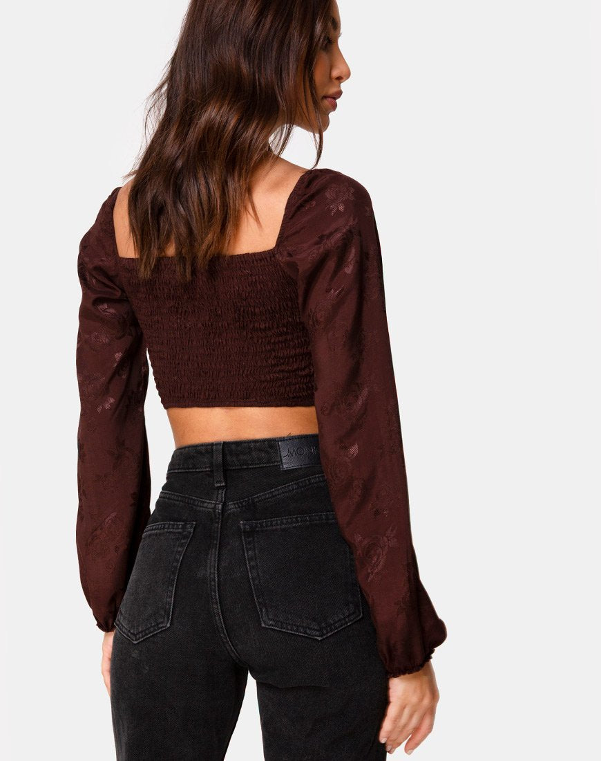 Image de Elina Top in Satin Rose Cocoa