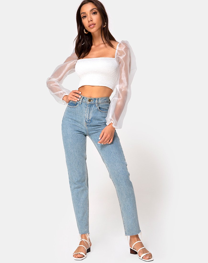 Image du top Elina en organza crème