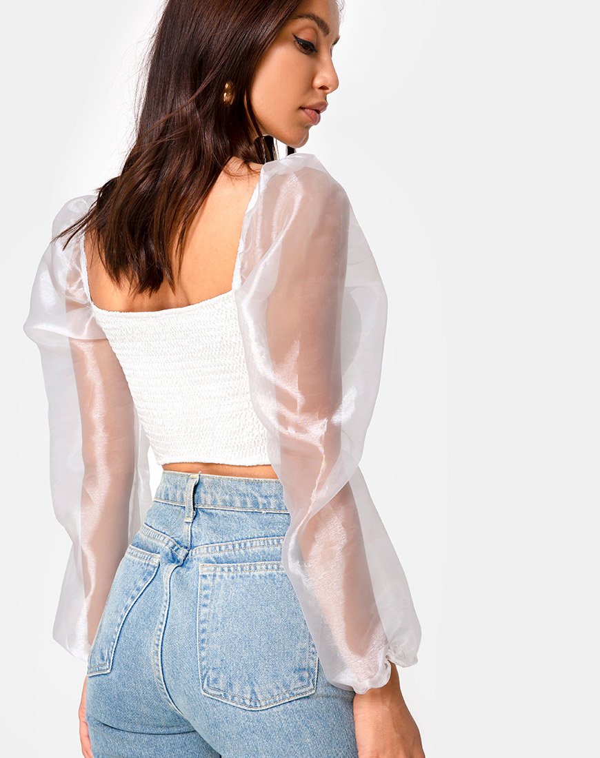 Top Elina en organza crème