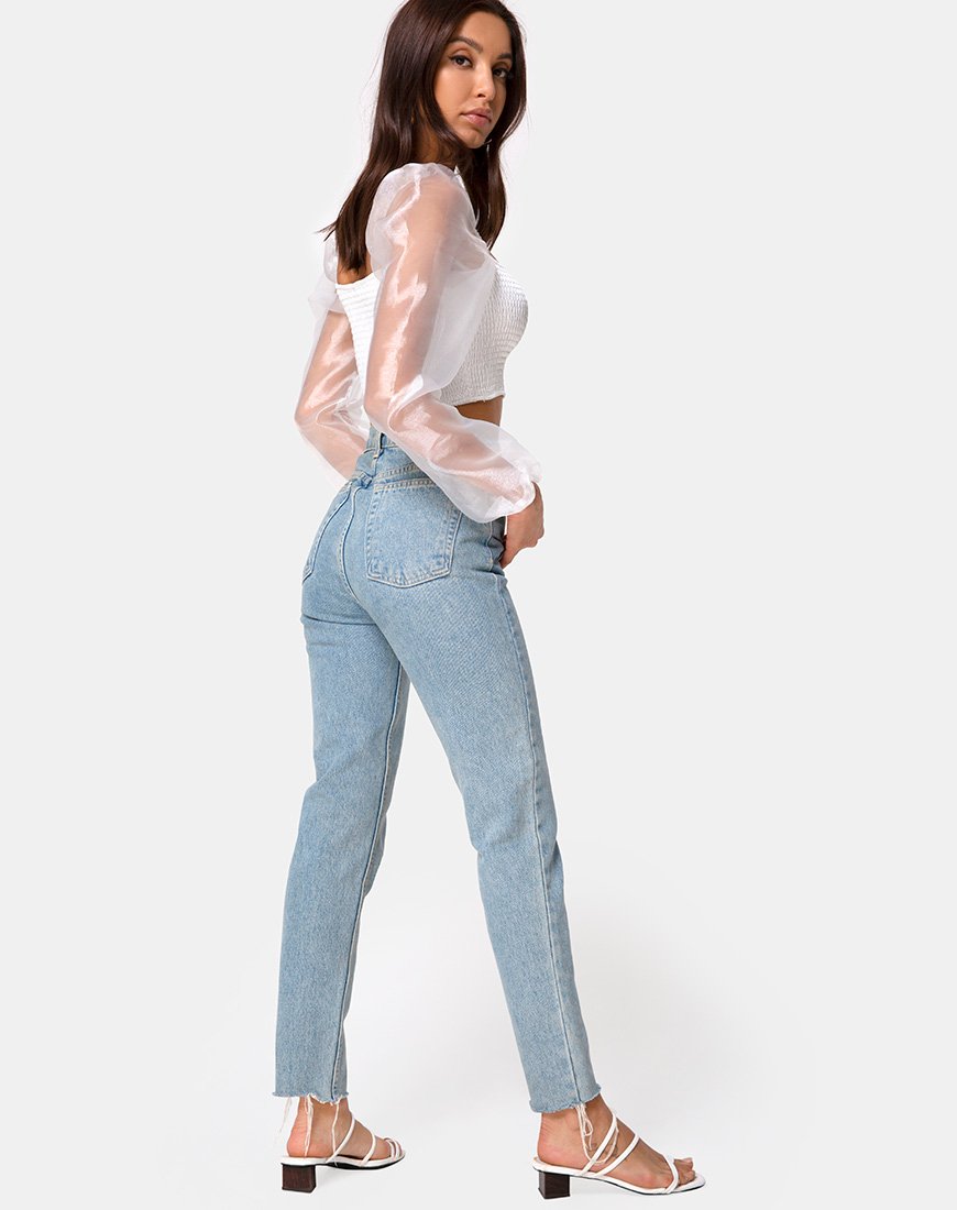 Image du top Elina en organza crème